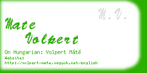 mate volpert business card